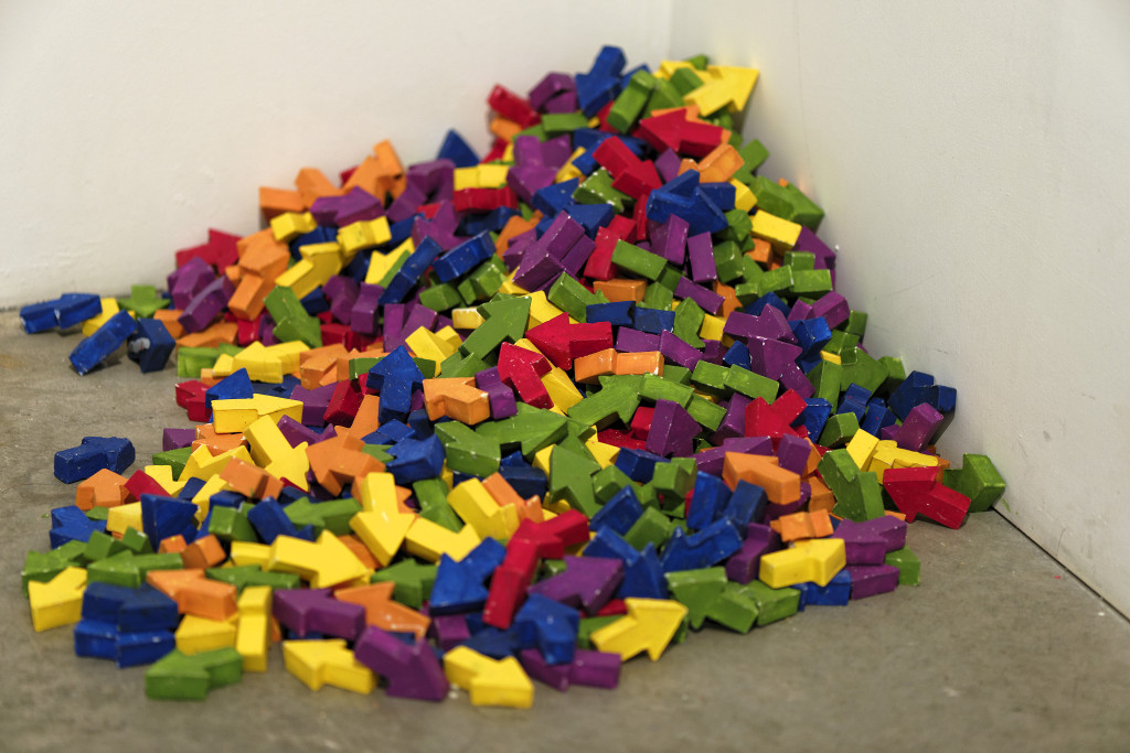 Everythingism by Vienna Parreno. Floorpiece. Cast Gypsum Cement. Individually hand painted w/ house paints. 2012/2013