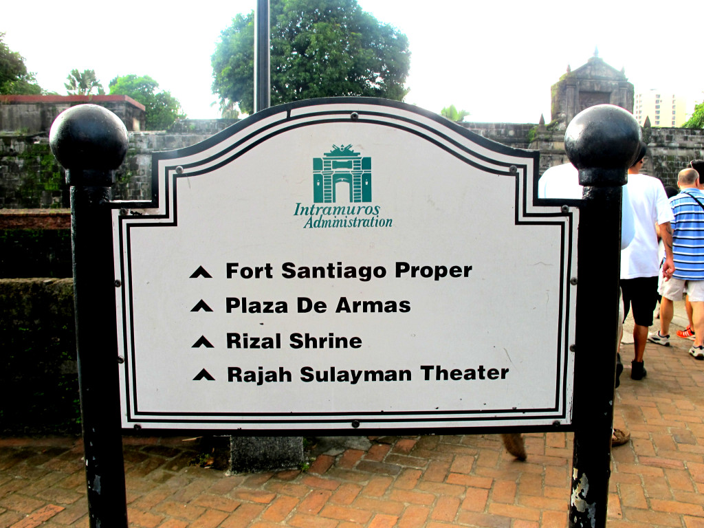 Signage at Fort Santiago, Old Manila